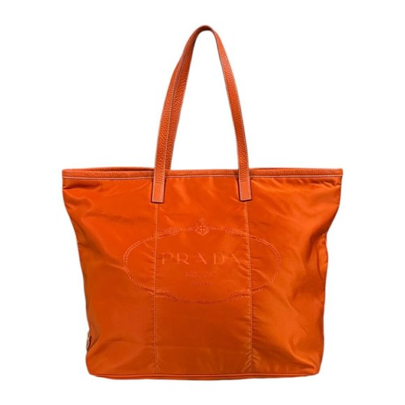 Prada Nylon Tote Bag BR4634 Orange Women's PRADA - Picture 1 of 10